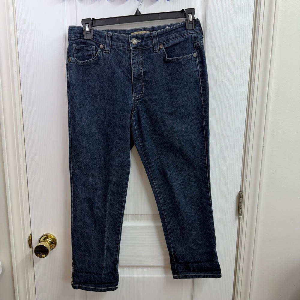 Vintage Nine West Women's Blue Denim Cropped boho cotton stretch jeans 10/30